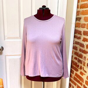 American Eagle Outfitters Lilac Soft Plush Long Sleeve Relaxed Hi-Low Tee